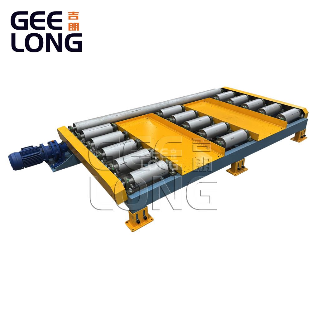 Convoyeur à rouleaux motorisé en contreplaqué